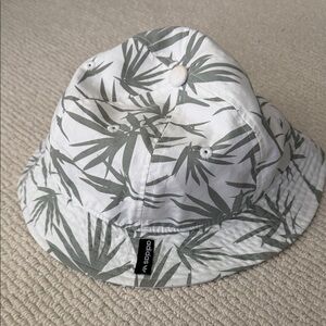 Adidas Leaf Pattern Bucket Hat in White and Gray